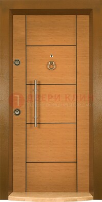 Коричневая входная дверь c МДФ панелью ЧД-13 в частный дом в Казани