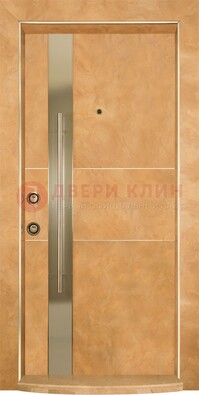 Коричневая входная дверь c МДФ панелью ЧД-20 в частный дом в Казани