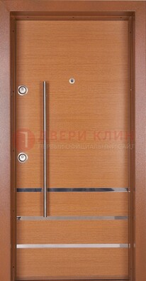 Коричневая входная дверь c МДФ панелью ЧД-31 в частный дом в Казани