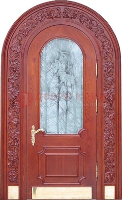 Толстая металлическая арочная дверь со стеклом ДА-20 в Казани
