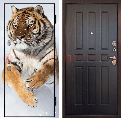 Металлическая дверь с фотопечатью тигра ДФ-1 в Казани