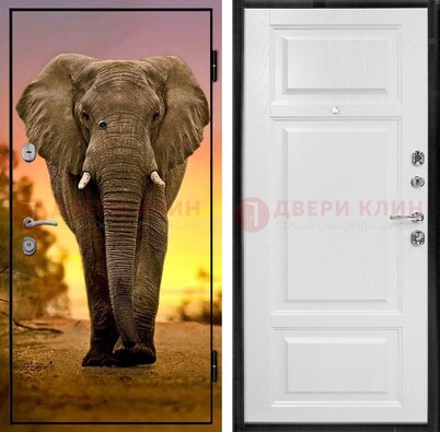 Металлическая дверь с фотопечатью слона ДФ-30 в Казани