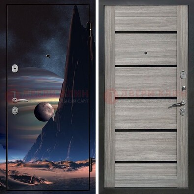 Стальная дверь с фотопечатью космоса ДФ-49 в Казани
