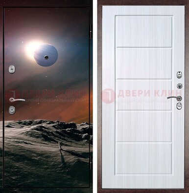 Стальная дверь с фотопечатью планет ДФ-8 в Казани