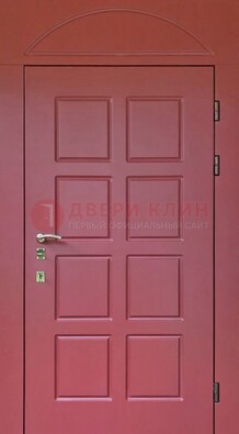 Красная стальная дверь с верхней фрамугой ДФГ-13 в Казани