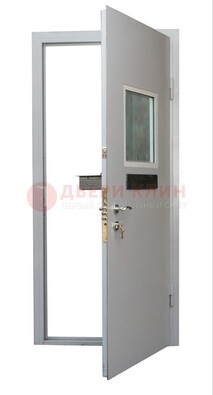 Белая металлическая дверь в кассу ДКС-1 в Казани