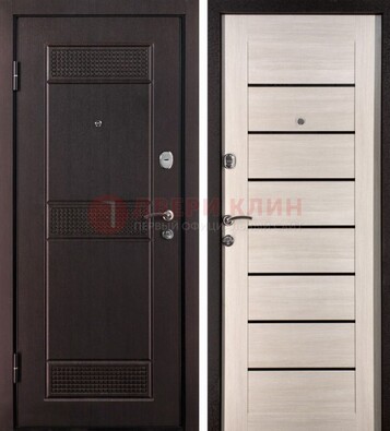 Темная стальная дверь с МДФ ДМ-147 для улицы в Казани