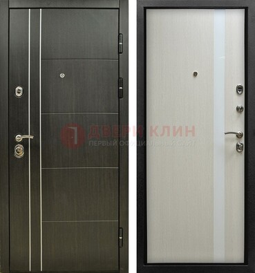 Морозостойкая темная металлическая дверь с МДФ ДМ-164 в Казани