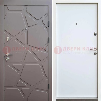 Серая входная дверь с филенчатой МДФ ДМ-216 в Казани
