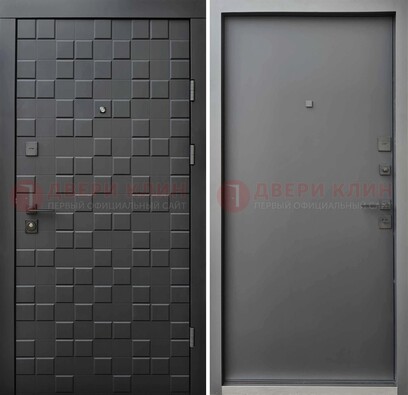 Темная стальная филенчатая дверь с МДФ ДМ-221 в Казани