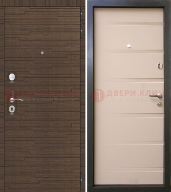 Коричневая  железная дверь c фрезерованной МДФ ДМ-248 в Казани