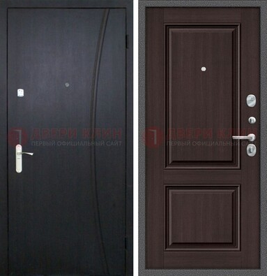 Темная стальная дверь с МДФ панелями ДМ-362 в Казани