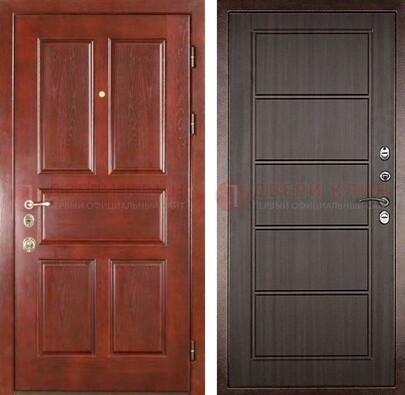 Красная металлическая дверь с МДФ в квартиру ДМ-387 в Казани