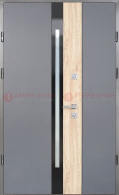 Полуторная металлическая дверь с МДФ ДМ-503 в Казани