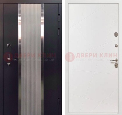 Темная металлическая дверь в квартиру МДФ с двух сторон ДМ-512 в Казани