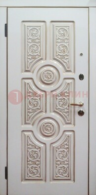 Уличная белая дверь для загородного дома с МДФ ДМ-529 в Казани