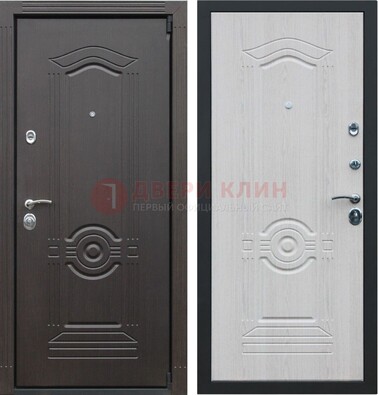 Темная стальная дверь с МДФ с рисунком ДМ-90 в Казани