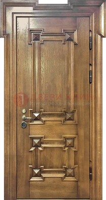 Филенчатая железная дверь с массивом дуба ДМД-56 в Казани