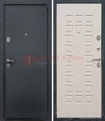 Черная металлическая дверь с порошковым покрытием ДП-101 в Казани