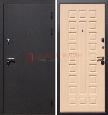 Черная стальная дверь с порошковым окрасом МДФ внутри ДП-102 в Казани