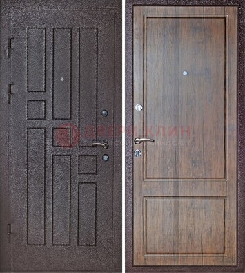 Темная входная дверь с порошковым покрытием МДФ внутри ДП-125 в Казани