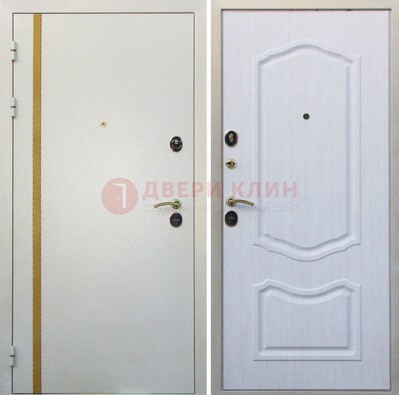 Белая входная дверь с порошковым напылением ДП-136 в Казани