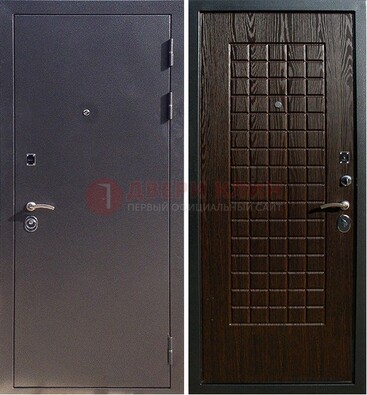 Серая металлическая дверь с порошковым напылением ДП-153 в Казани