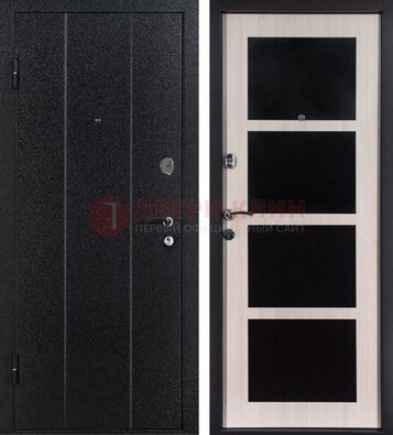 Черная металлическая дверь с порошковым напылением ДП-176 в Казани
