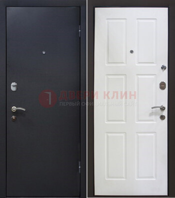 Черная металлическая дверь с порошковым покрытием ДП-193 в Казани
