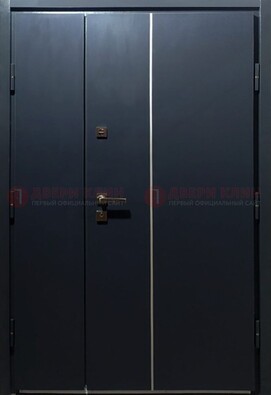 Темная металлическая дверь с порошковым покрытием ДП-220 в Казани