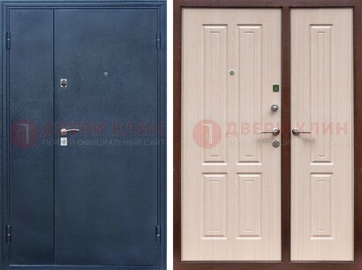 Двустворчатая стальная дверь с порошковым напылением и МДФ ДП-239 в Казани