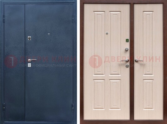 Двустворчатая стальная дверь с порошковым напылением и МДФ ДП-239 в Казани
