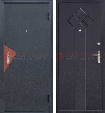 Черная входная дверь с порошковым напылением и узором внутри ДП-241 в Казани