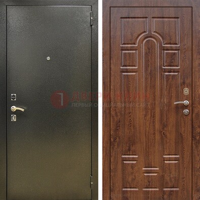 Металлическая дверь Темное серебро с порошковым покрытием и МДФ ДП-271 в Казани