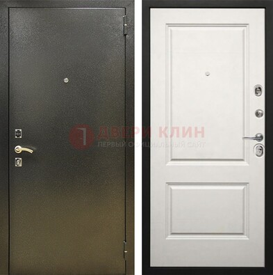 Металлическая темная дверь с порошковым напылением и классической МДФ ДП-298 в Казани