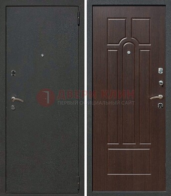 Черная металлическая дверь с порошковым окрасом ДП-47 в Казани