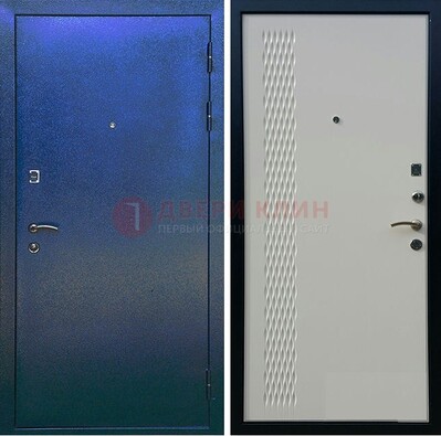 Синяя железная дверь с порошковым напылением ДП-49 в Казани