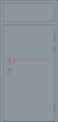 Серая техническая дверь ДПП-16 в Казани