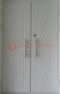 Парадная двухстворчатая дверь с фрезерованным МДФ ДПР-14 в Казани