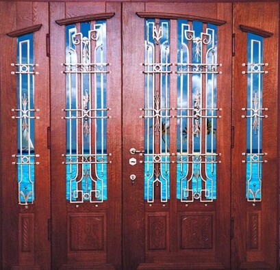 Парадная дверь со вставками из стекла ДПР-55 с шумоизоляцией в Оренбурге