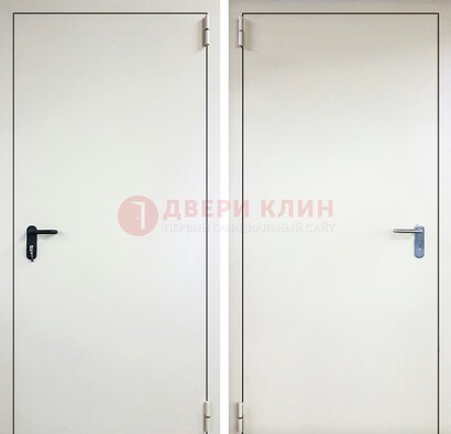 Белая железная противопожарная дверь ДТ-16 в Казани