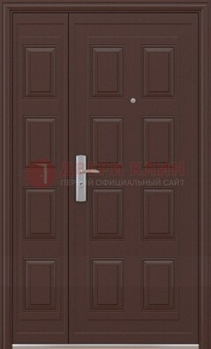 Коричневая железная тамбурная дверь ДТМ-37 в Казани
