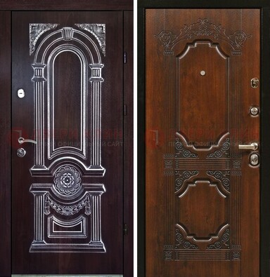 Железная дверь с виноритом в цвете Итальянский орех ДВТ-103 в Казани