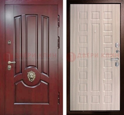 Темно-красная входная дверь с виноритом ДВТ-234 в Казани