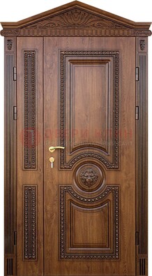 Узорная стальная дверь с виноритом для дома ДВТ-260 в Казани