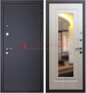 Черная металлическая дверь с зеркалом ДЗ-26 в Дедовске