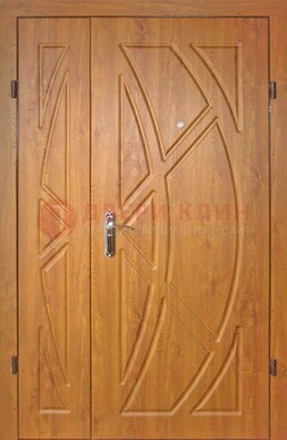Полуторная металлическая дверь с МДФ золотой дуб ПЛ-17 в Казани