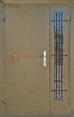 Входная дверь Порошок со стеклом и ковкой ПЛ-20 в Казани